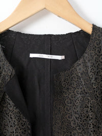 Elaine Kim Leather Jacket Cut Out Fine Leather Coat