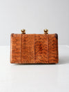 vintage reptile skin accordion hand bag