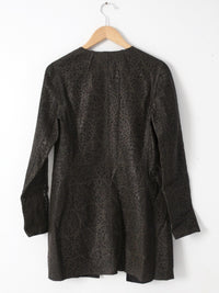 Elaine Kim Leather Jacket Cut Out Fine Leather Coat