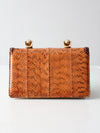 vintage reptile skin accordion hand bag