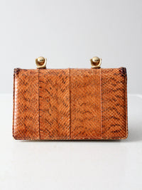 vintage reptile skin accordion hand bag