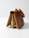 vintage reptile skin accordion hand bag