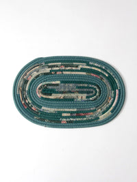 vintage handmade braided rag rug