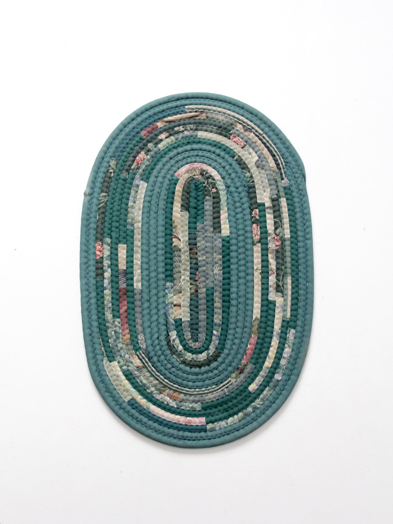 vintage handmade braided rag rug