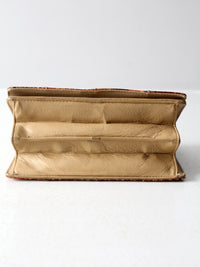 vintage reptile skin accordion hand bag