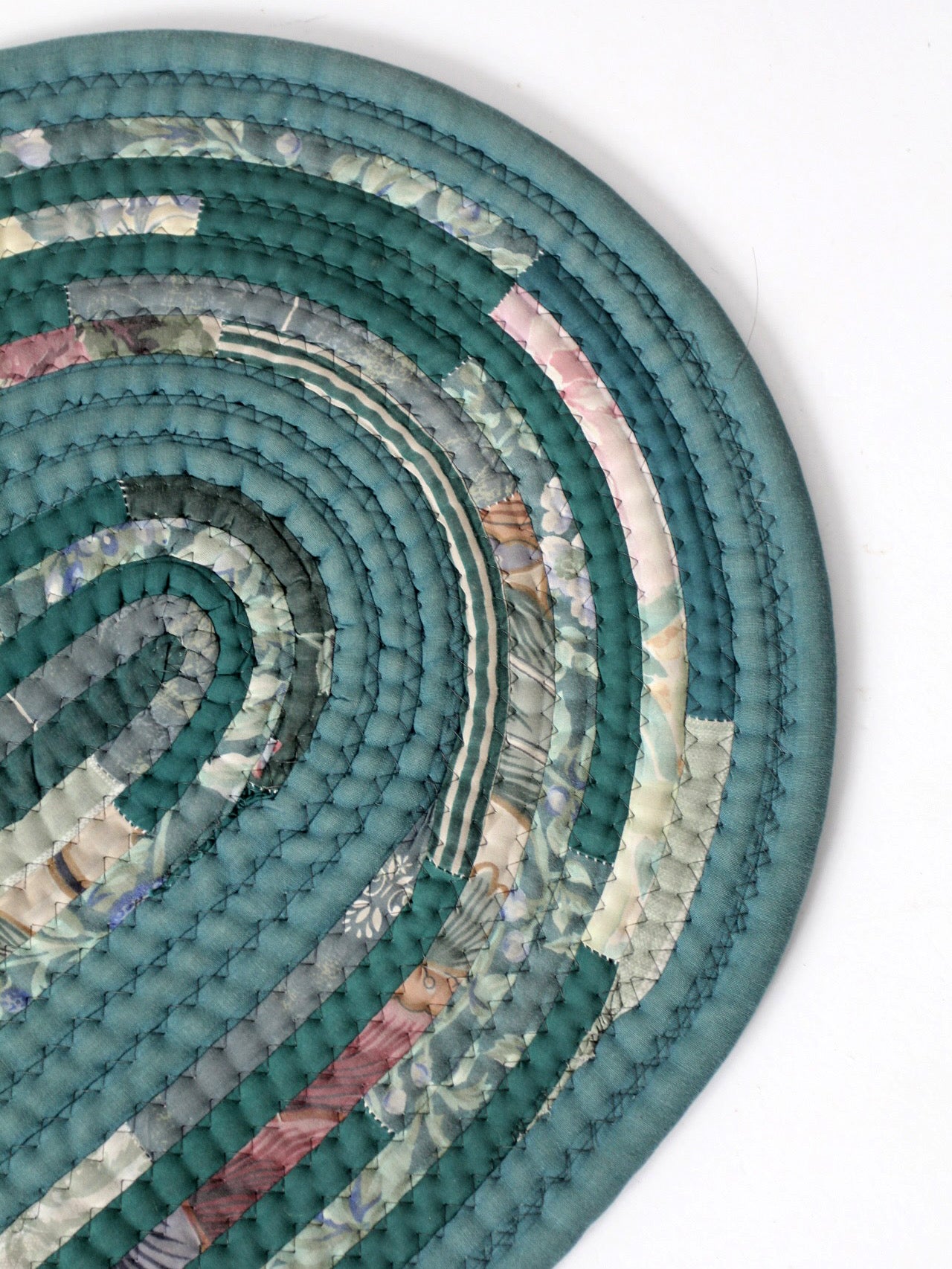 vintage handmade braided rag rug