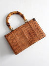 vintage reptile skin accordion hand bag