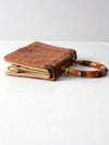 vintage reptile skin accordion hand bag