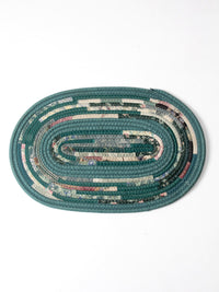 vintage handmade braided rag rug