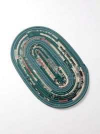 vintage handmade braided rag rug