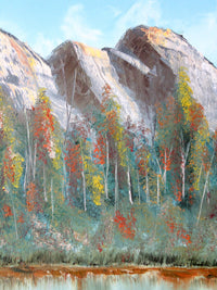 vintage mountain lake landscape painting