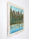 vintage mountain lake landscape painting