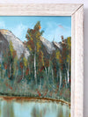 vintage mountain lake landscape painting