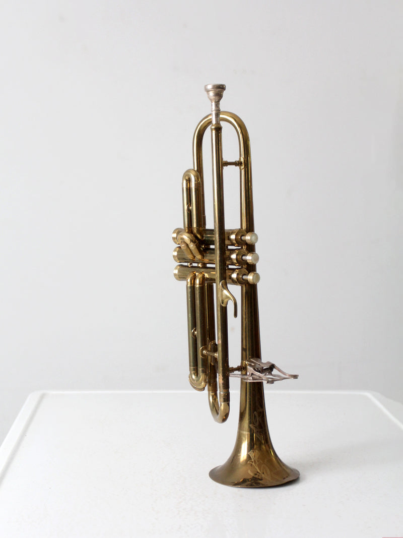 vintage C.G.Conn brass trumpet with case