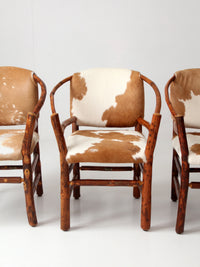 vintage Old Hickory hair on hide armchairs | set of four