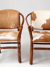 vintage Old Hickory hair on hide armchairs | set of four
