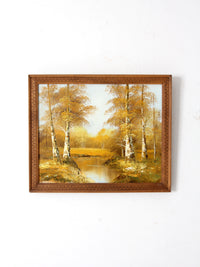 George Whitman birch trees oil painting