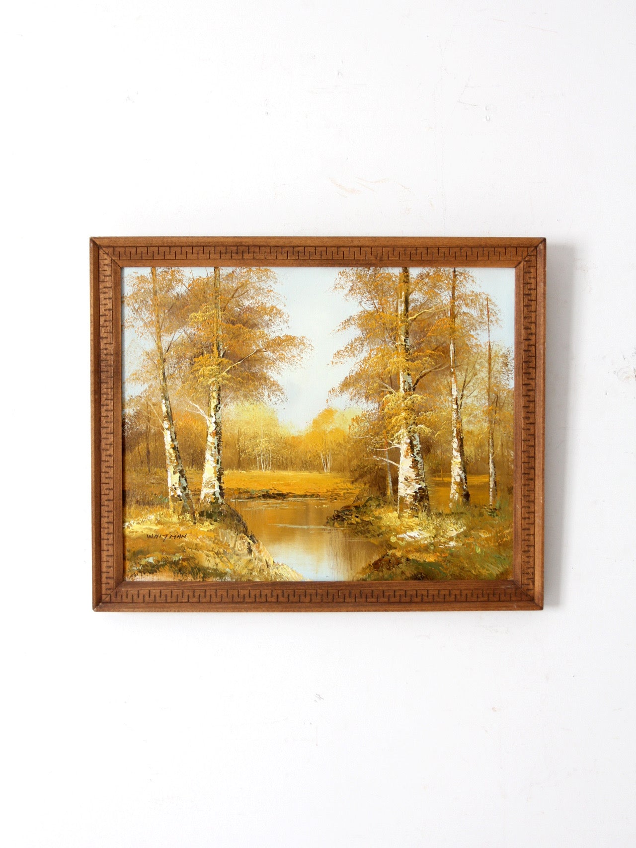 George Whitman birch trees oil painting