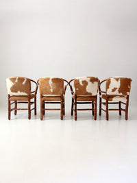 vintage Old Hickory hair on hide armchairs | set of four