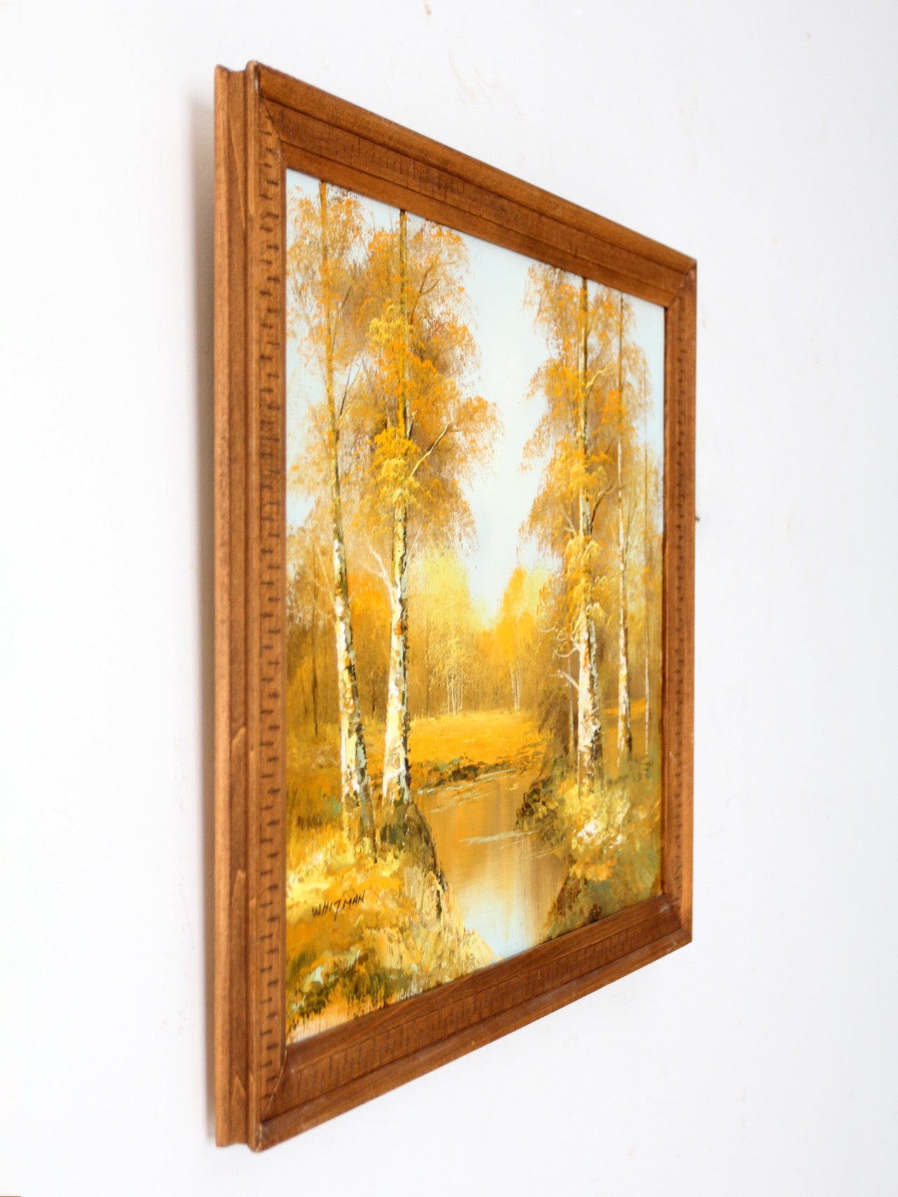 George Whitman birch trees oil painting
