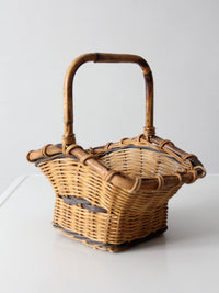 vintage gathering basket with handle