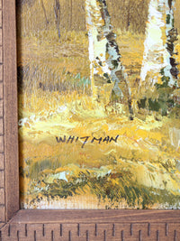 George Whitman birch trees oil painting