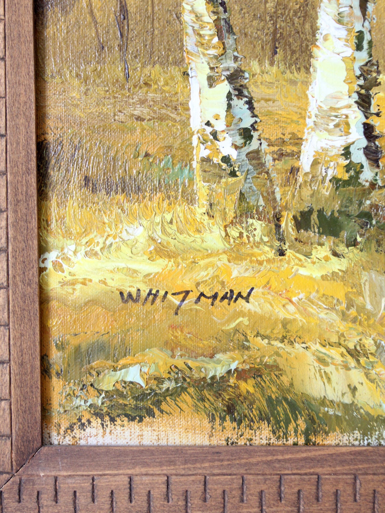 George Whitman birch trees oil painting