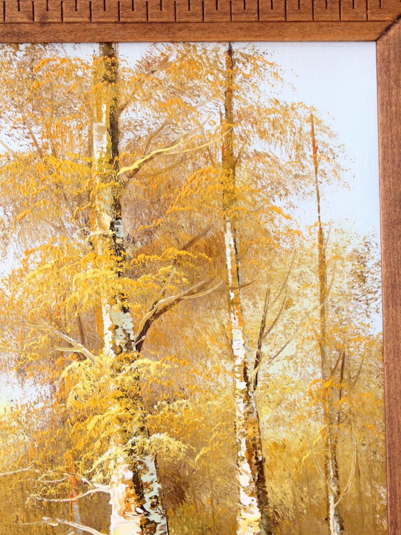 George Whitman birch trees oil painting