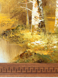 George Whitman birch trees oil painting