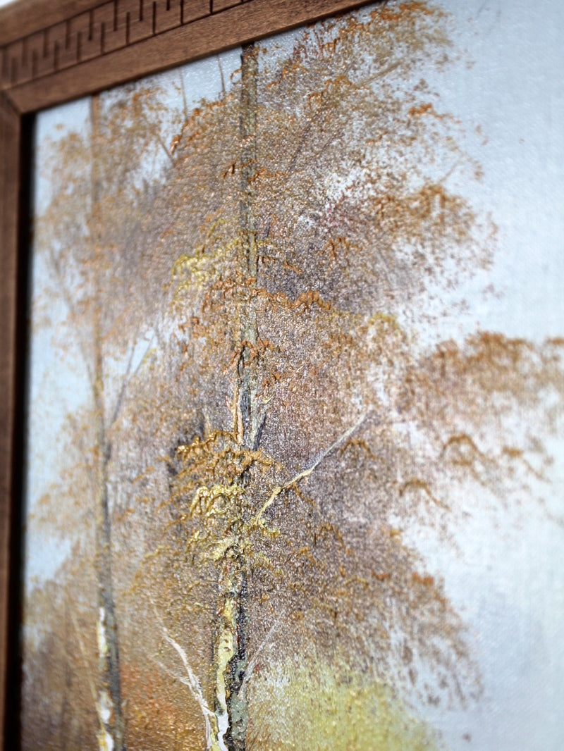 George Whitman birch trees oil painting