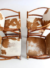 vintage Old Hickory hair on hide armchairs | set of four