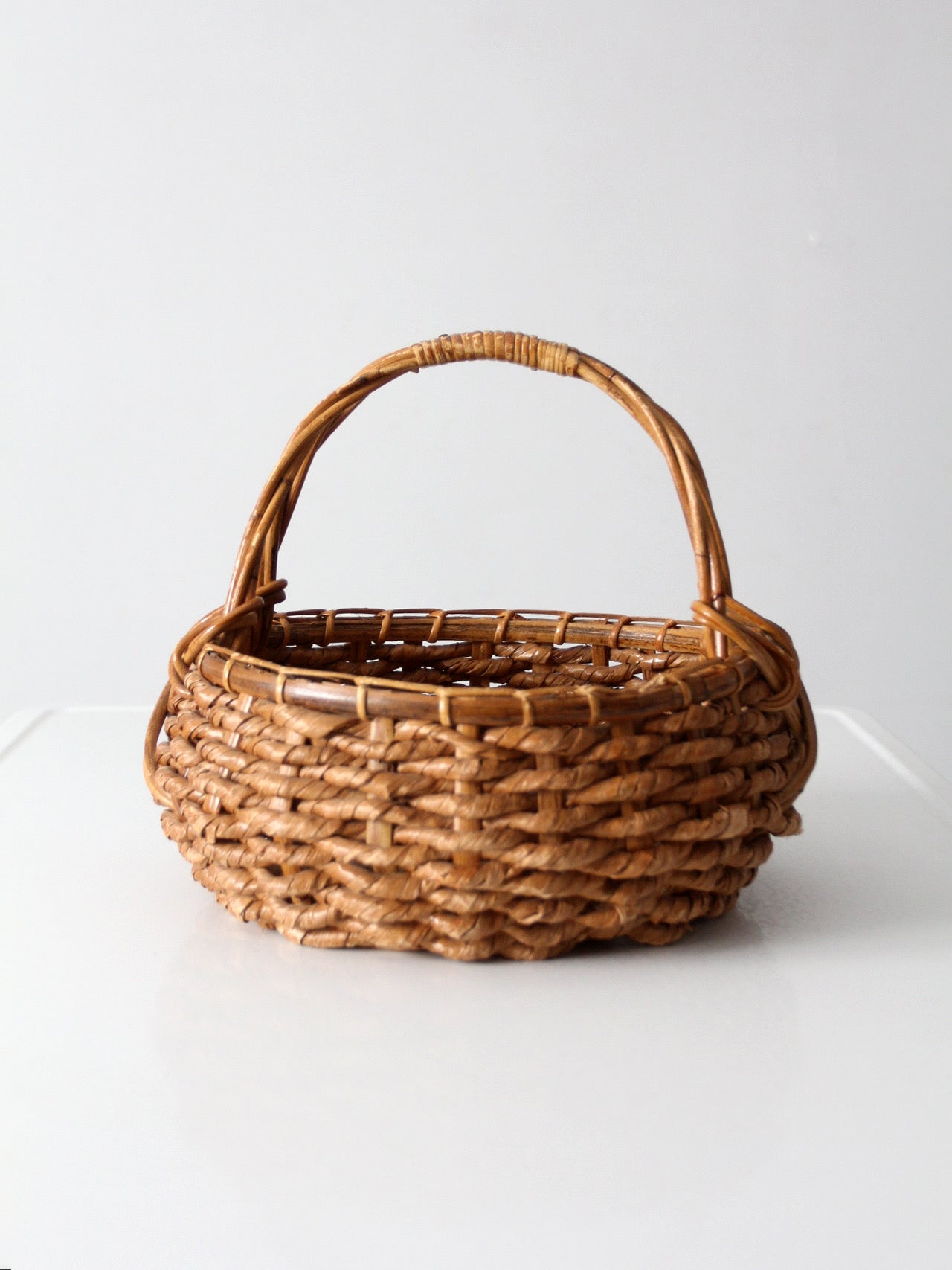 vintage coil basket with handle