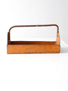 vintage orange metal trug basket toolbox