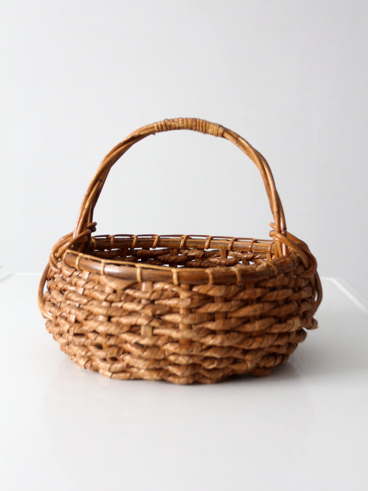 vintage coil basket with handle