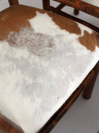 vintage Old Hickory hair on hide armchairs | set of four