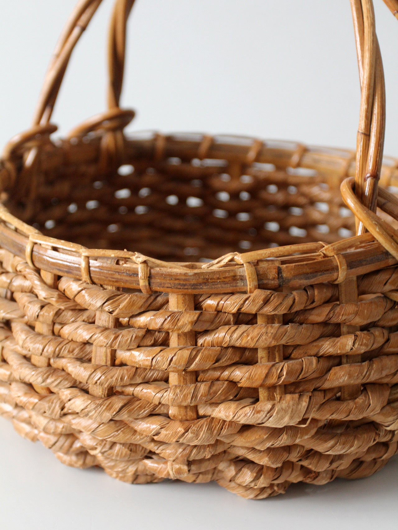 vintage coil basket with handle