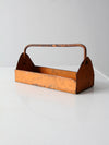 vintage orange metal trug basket toolbox