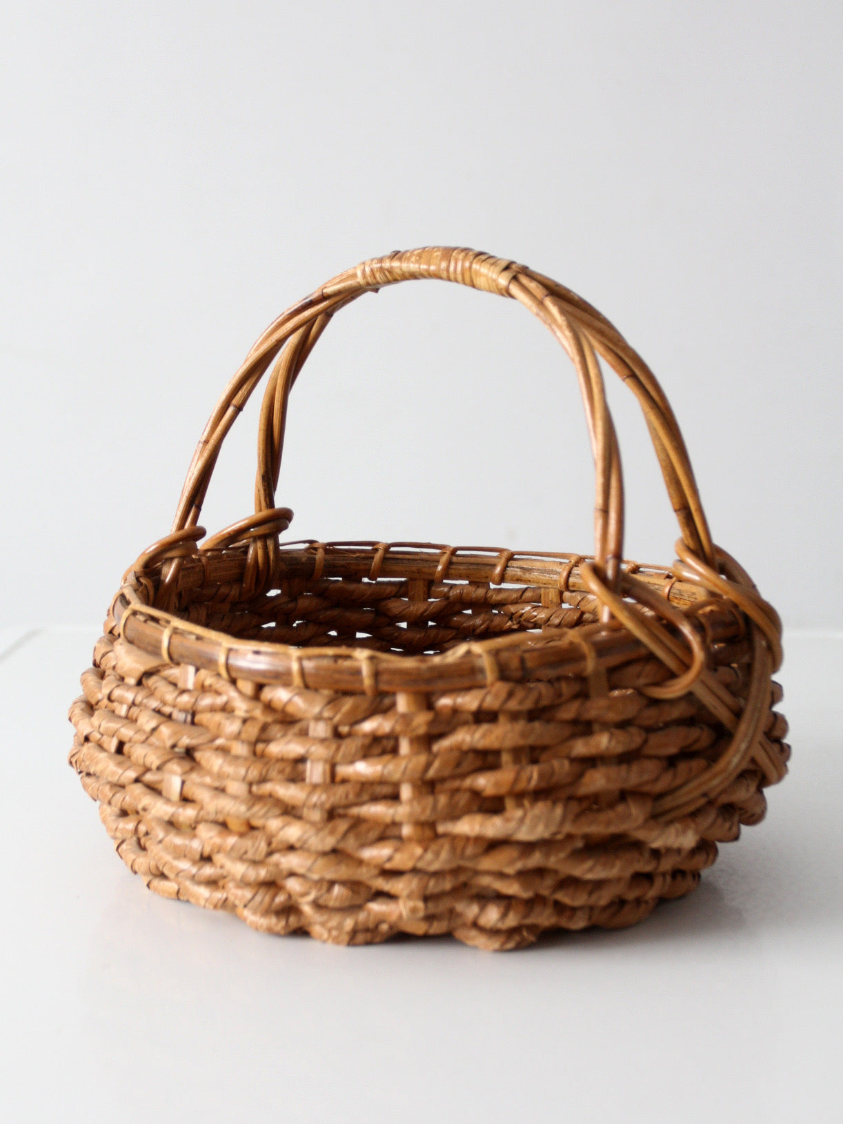 vintage coil basket with handle