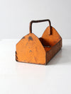 vintage orange metal trug basket toolbox