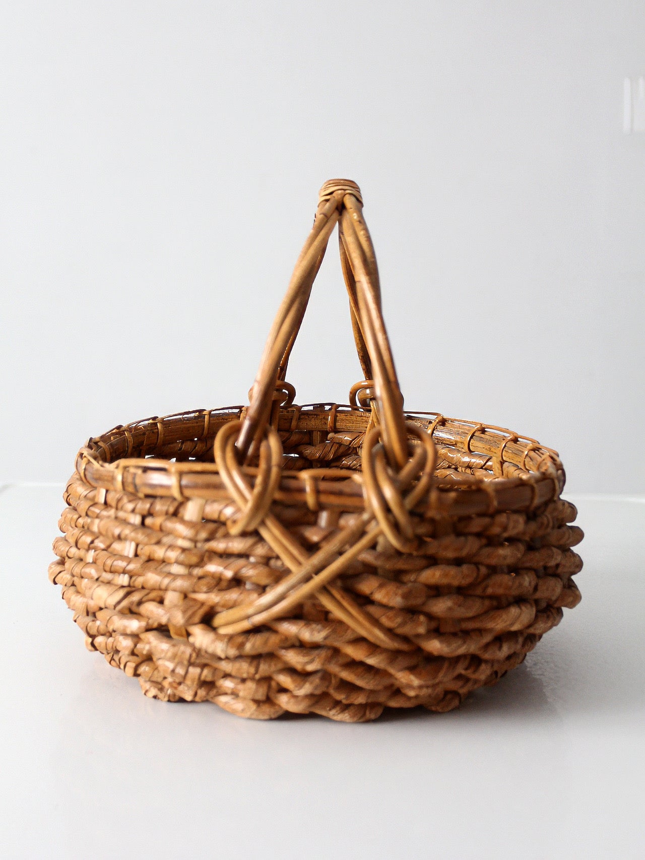 vintage coil basket with handle