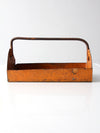 vintage orange metal trug basket toolbox