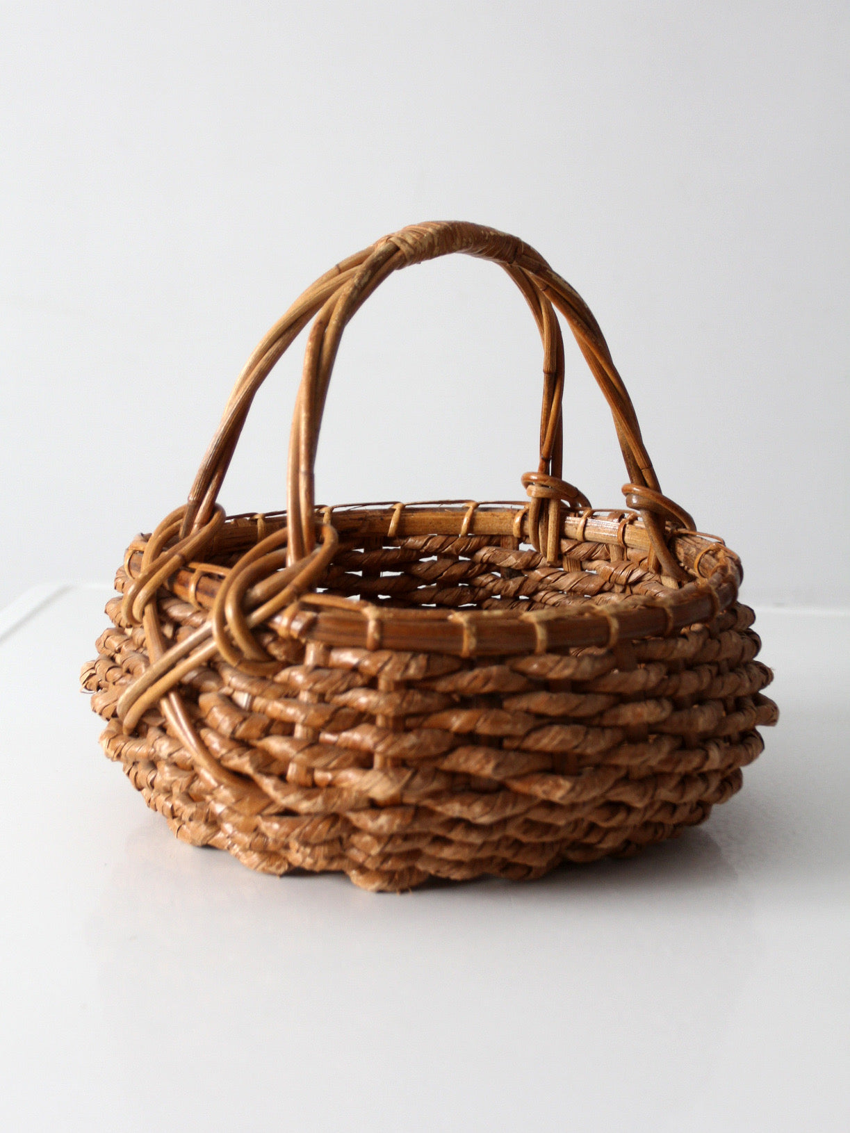 vintage coil basket with handle