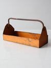 vintage orange metal trug basket toolbox