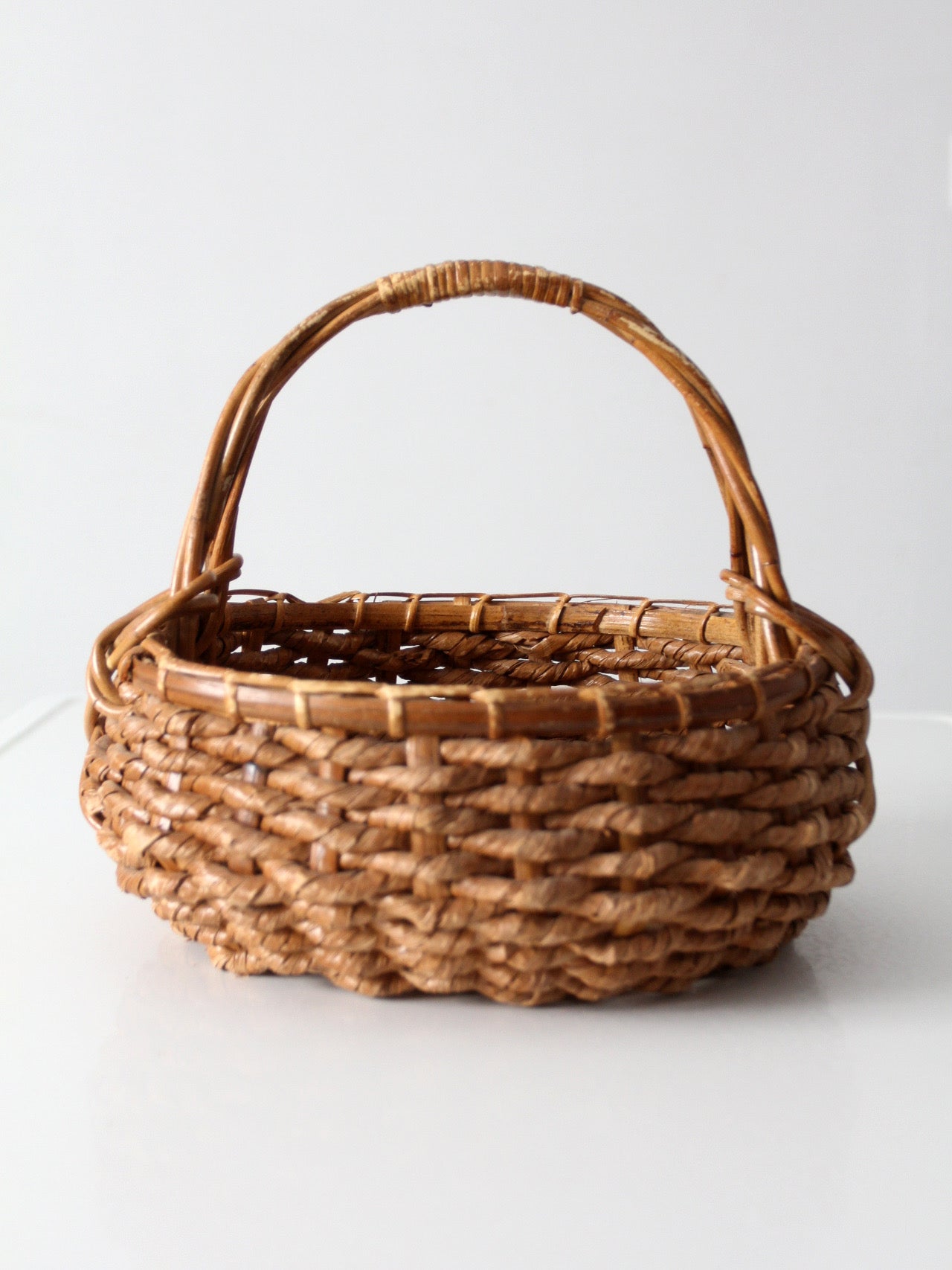 vintage coil basket with handle