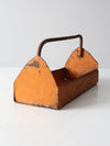 vintage orange metal trug basket toolbox