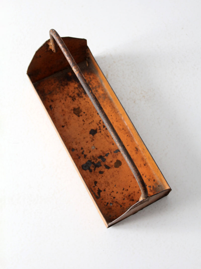 vintage orange metal trug basket toolbox