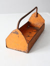vintage orange metal trug basket toolbox