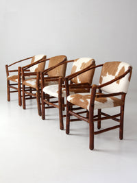 vintage Old Hickory hair on hide armchairs | set of four