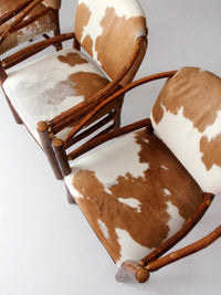 vintage Old Hickory hair on hide armchairs | set of four