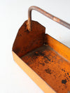 vintage orange metal trug basket toolbox